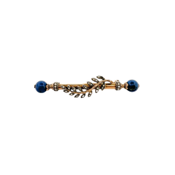 Broche or rose perles lapis lazuli