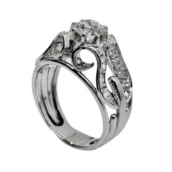 Bague en platine et diamant Epoque 1950