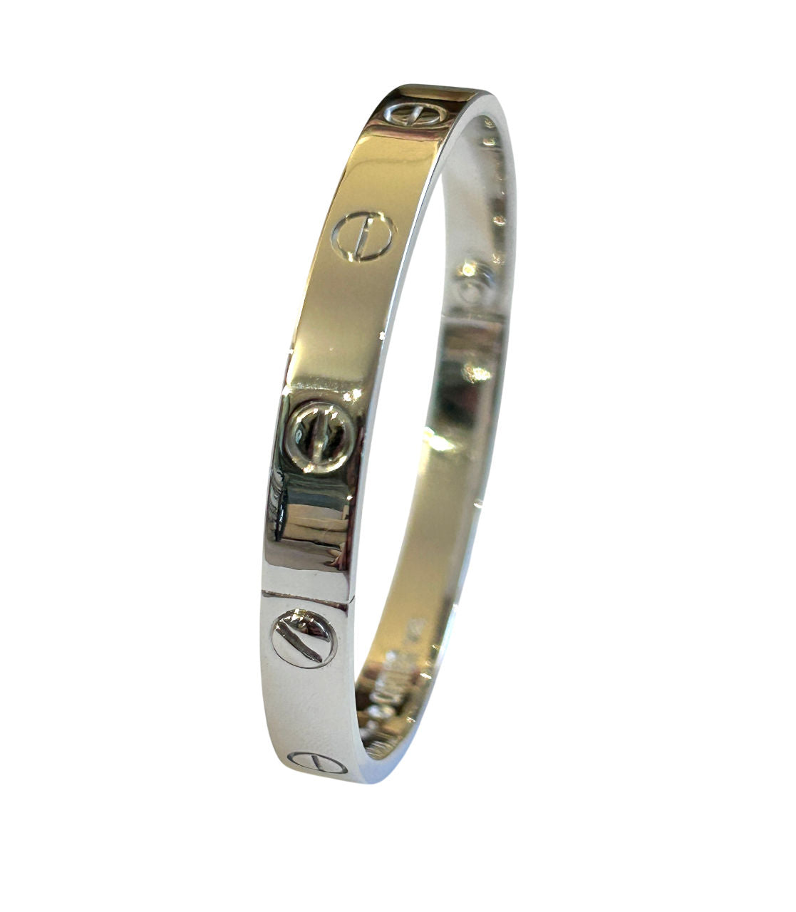 Bracelet Cartier Love en or blanc, taille 17