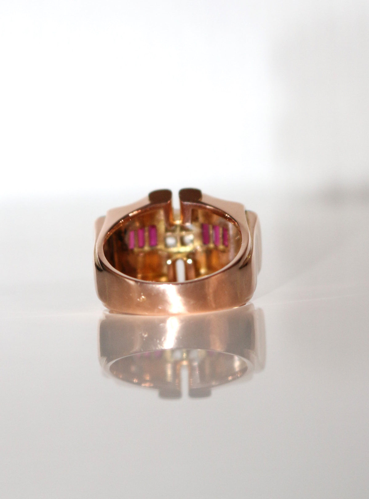 Bague Tank rubis diamants