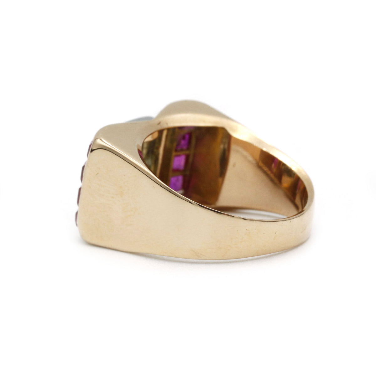 Bague TANK - Or, diamants et rubis