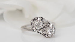 Bague Toi et Moi en or gris et diamants
