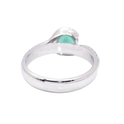 Bague Solitaire en or blanc, émeraude et diamant
