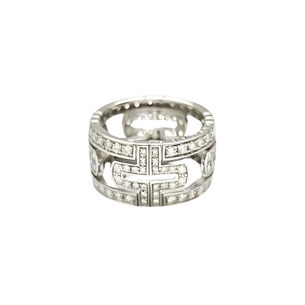 Bague Bvlgari Parentesi EU54 - Or blanc et diamants