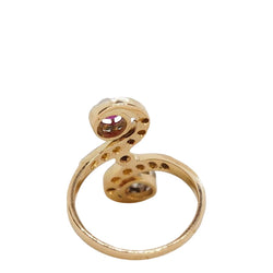 Bague Toi et Moi en or, rubis et diamants