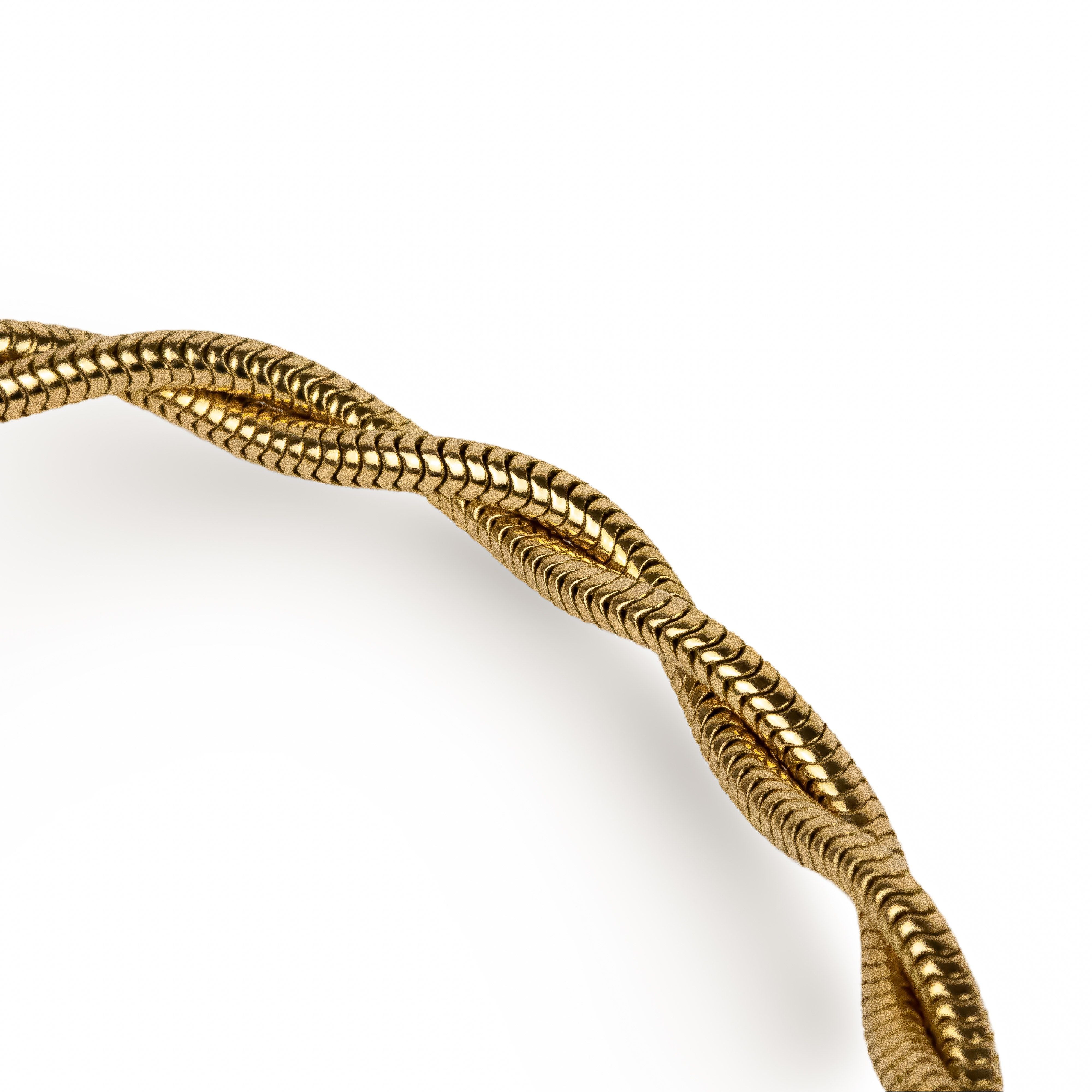 Collier BOUCHERON tubogaz en or jaune et turquoises