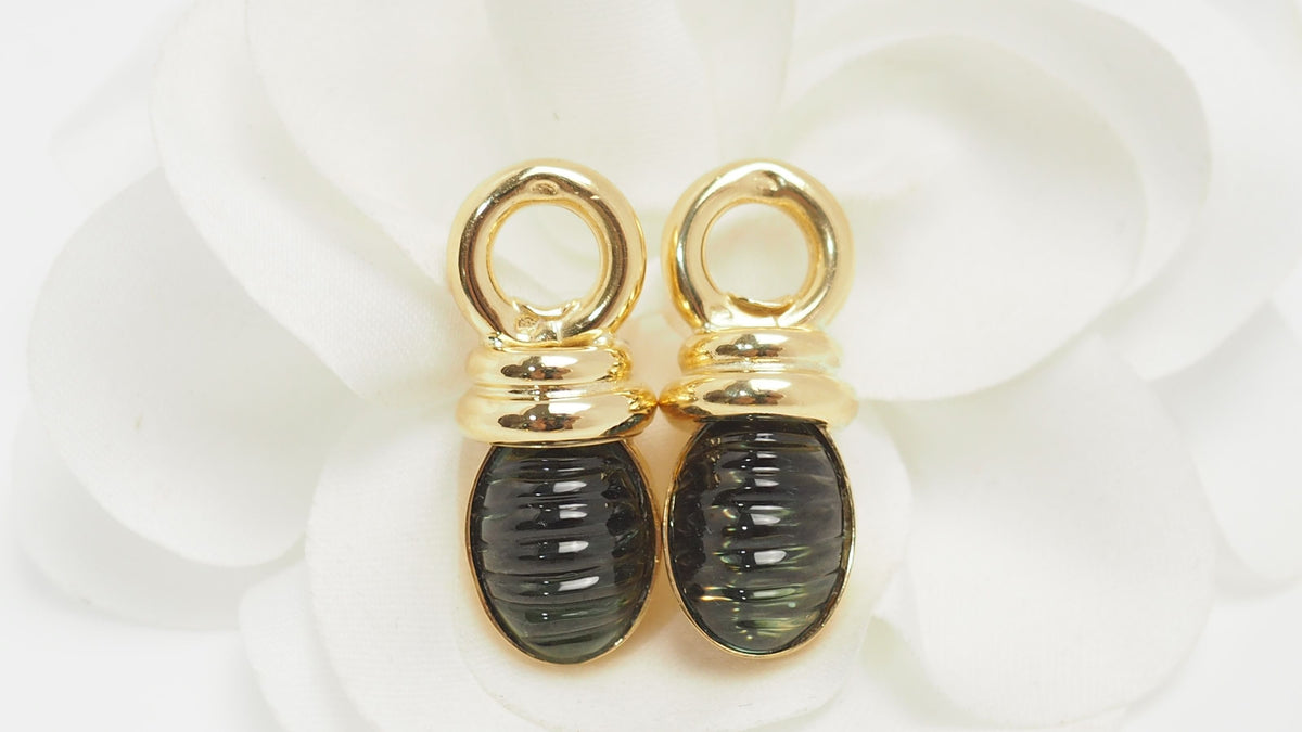 Boucles d'oreilles en or jaune et tourmalines