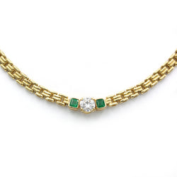 Collier Or, Diamant & Emeraudes - René KREISS
