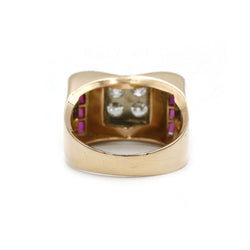 Bague TANK - Or, diamants et rubis