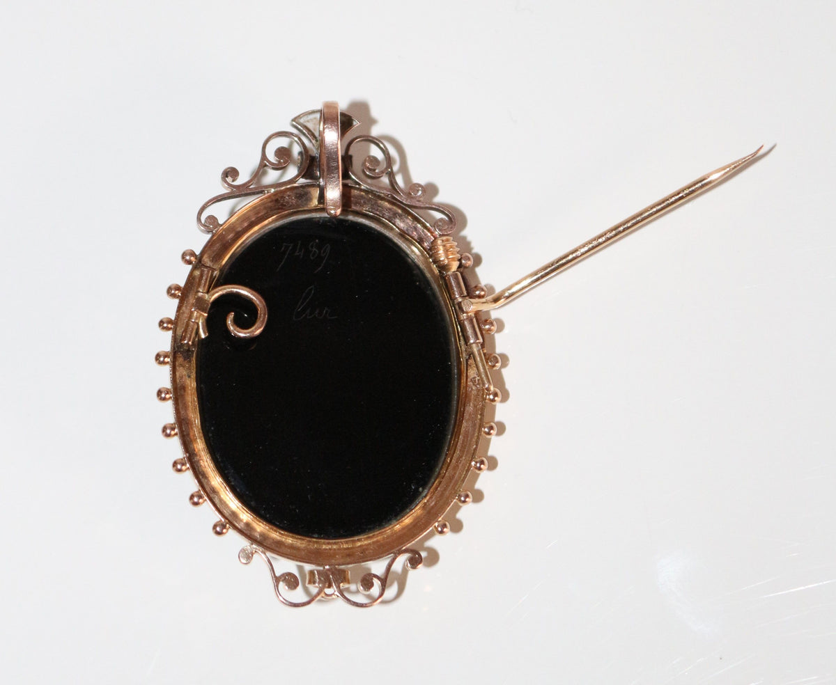 Broche Camée Sur Onyx Napoléon III