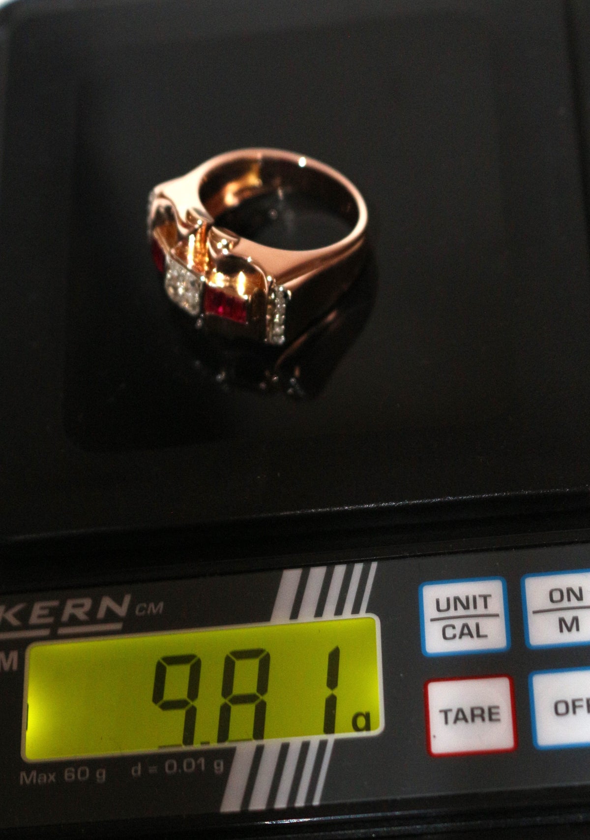 Bague Tank rubis diamants
