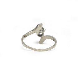 Solitaire accompagné - Or blanc & Diamants