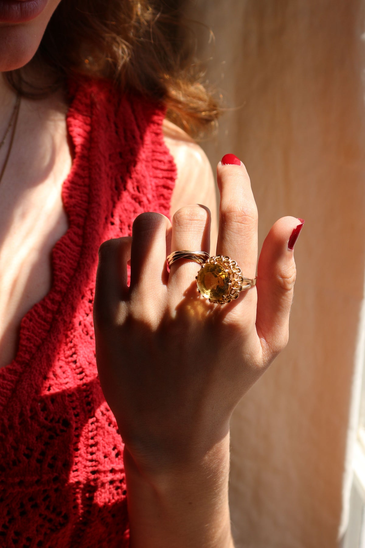 Bague Cocktail Citrine Or Jaune