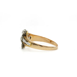 Bague - Or jaune, Platine & Diamants