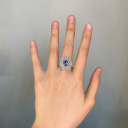 Bague - Or, Saphir Et Diamants