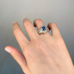 Bague - Or, Diamants & Saphir