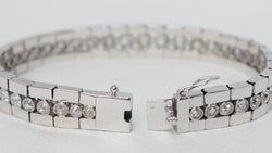 Bracelet rivière ancien en or blanc et diamants
