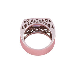 Bague Tank en or blanc 18k saphir et diamants