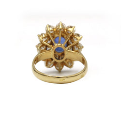 Bague Marguerite - Or jaune, Diamants & Saphir