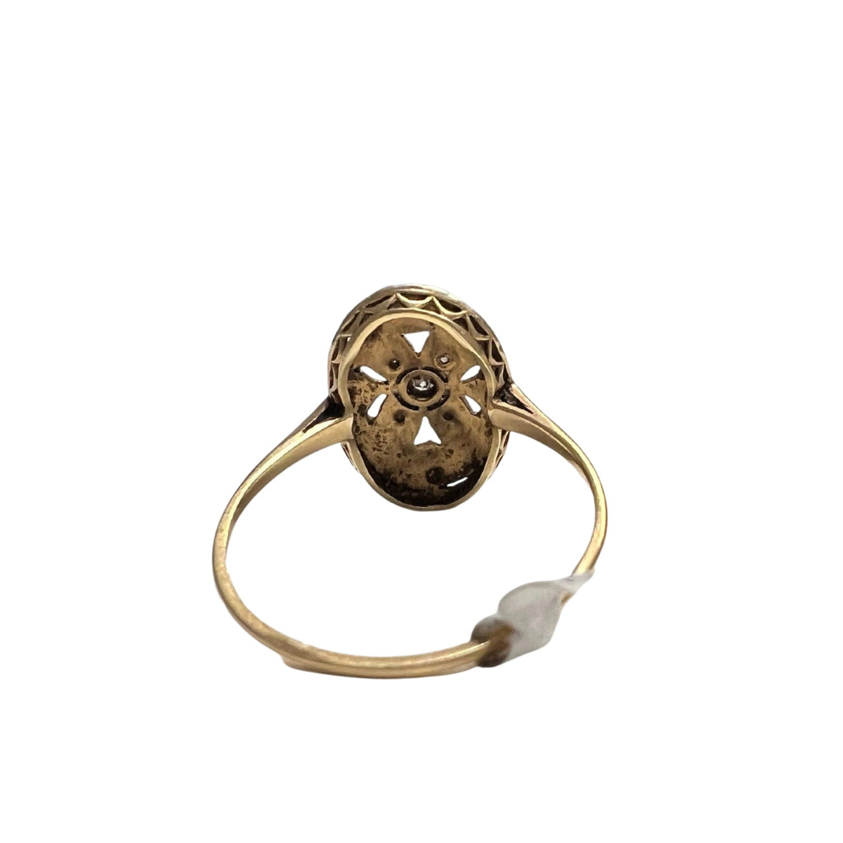 SORTIJA de PLATINO y ORO 18 kts ART DECO AÑOS 1930-35  con DIAMANTES