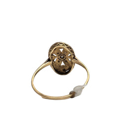 SORTIJA de PLATINO y ORO 18 kts ART DECO AÑOS 1930-35  con DIAMANTES