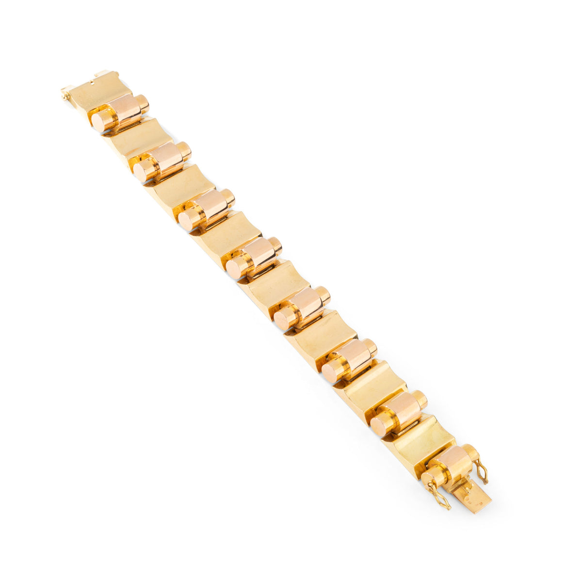 Bracelet Tank en or jaune et rose