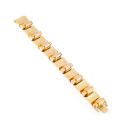Bracelet Tank en or jaune et rose