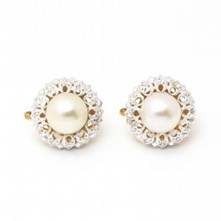 Boucles d'oreilles PLATIN avec perles et diamants