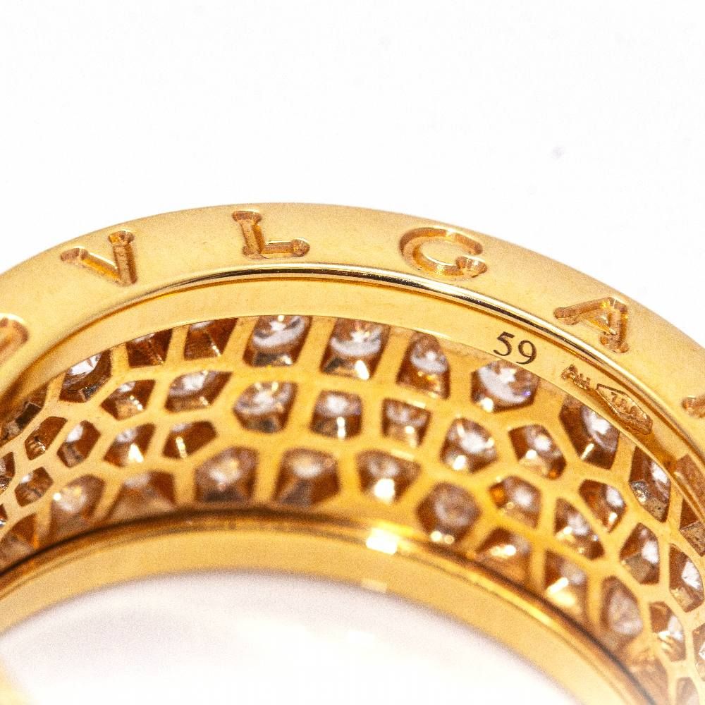 Bague Bandeau BULGARI "B.zero1" en or jaune et diamants