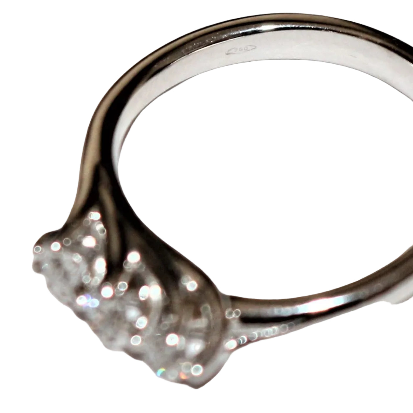 Bague Jarretière en or blanc et diamants