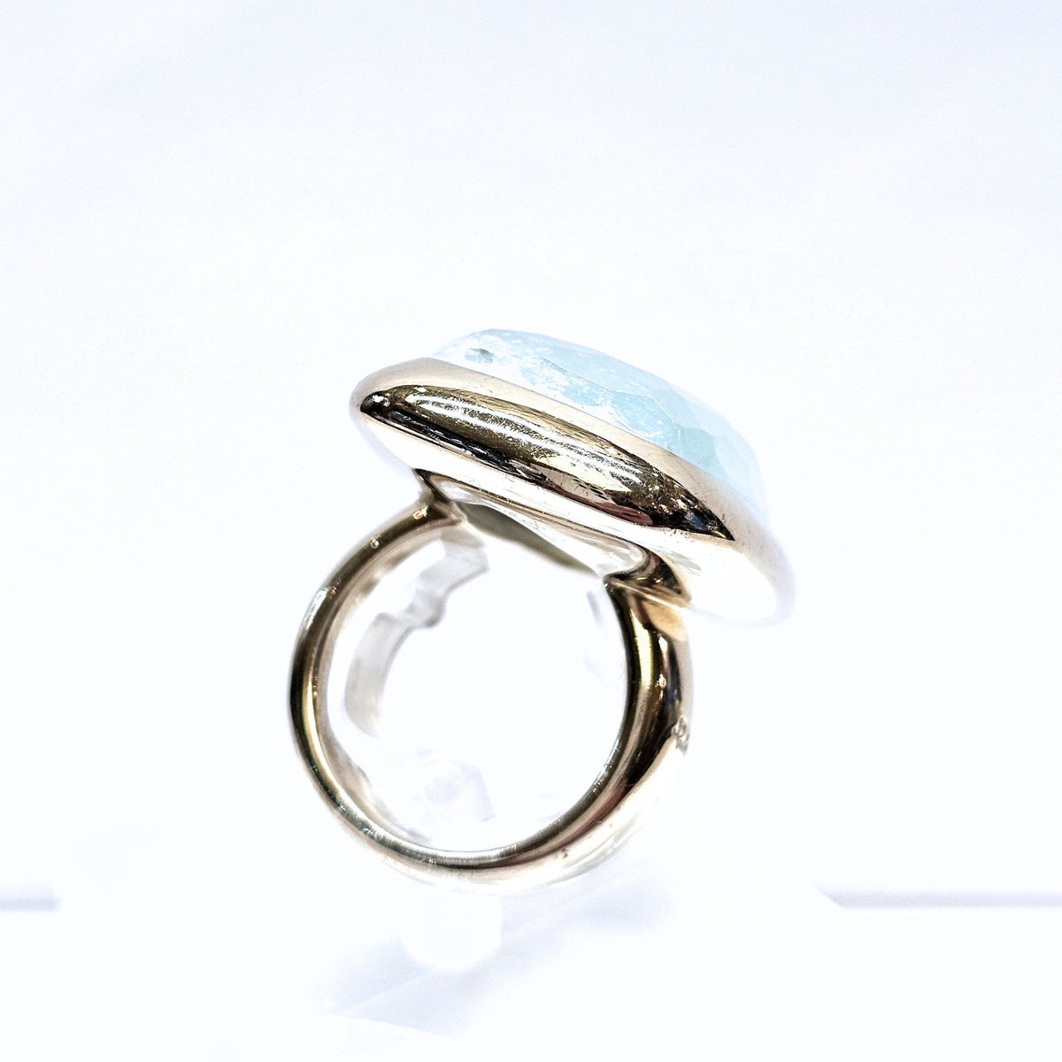 Bague Pomellato en or blanc 18 carats et aigue-marine EU50