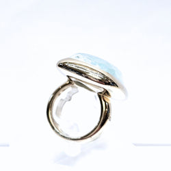 Bague Pomellato en or blanc 18 carats et aigue-marine EU50