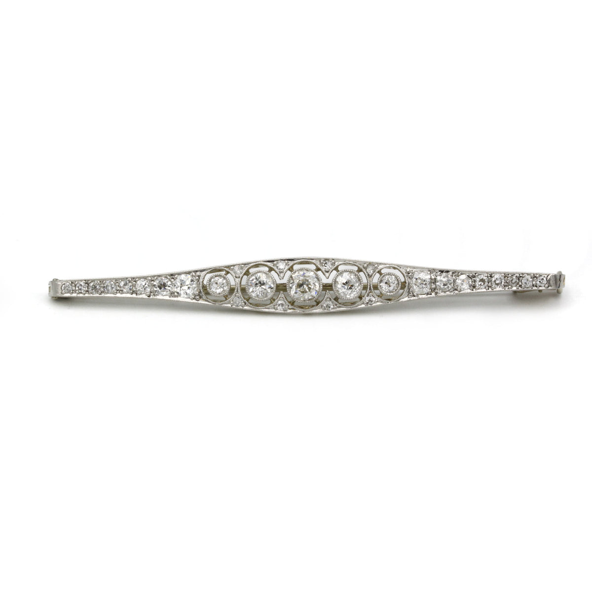 Broche - Or, Platine & Diamants