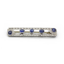 Broche - Or, Platine, Saphirs & Diamants