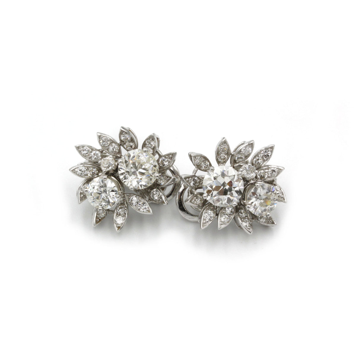 Boucles d'oreilles - Or, Platine & Diamants
