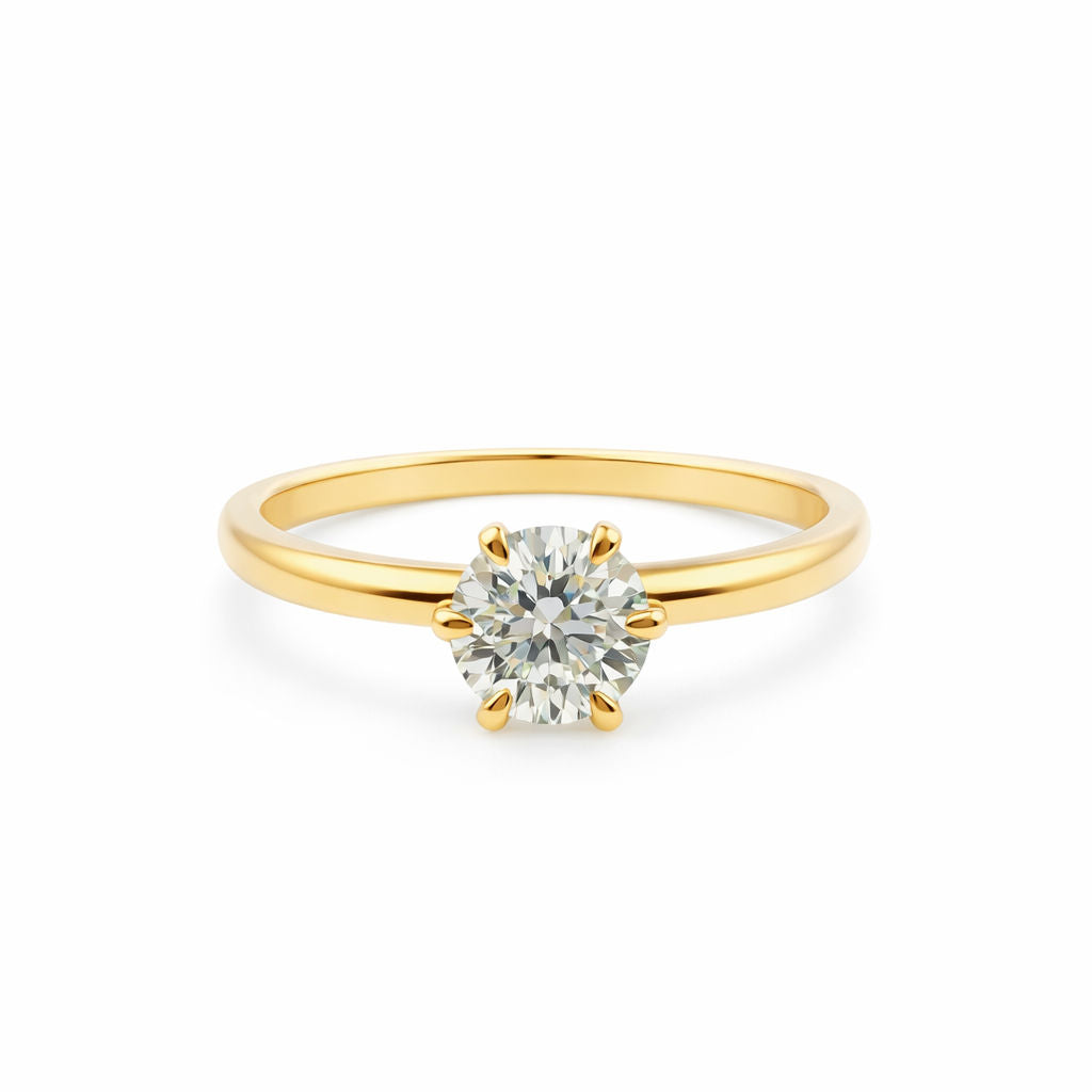 SOLITARIO EN ORO AMARILLO CON DIAMANTE NATURAL