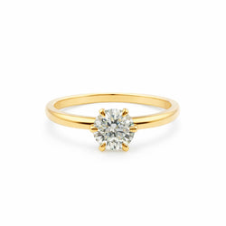 SOLITARIO EN ORO AMARILLO CON DIAMANTE NATURAL