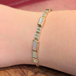 Bracelet en or rose diamants et nacre