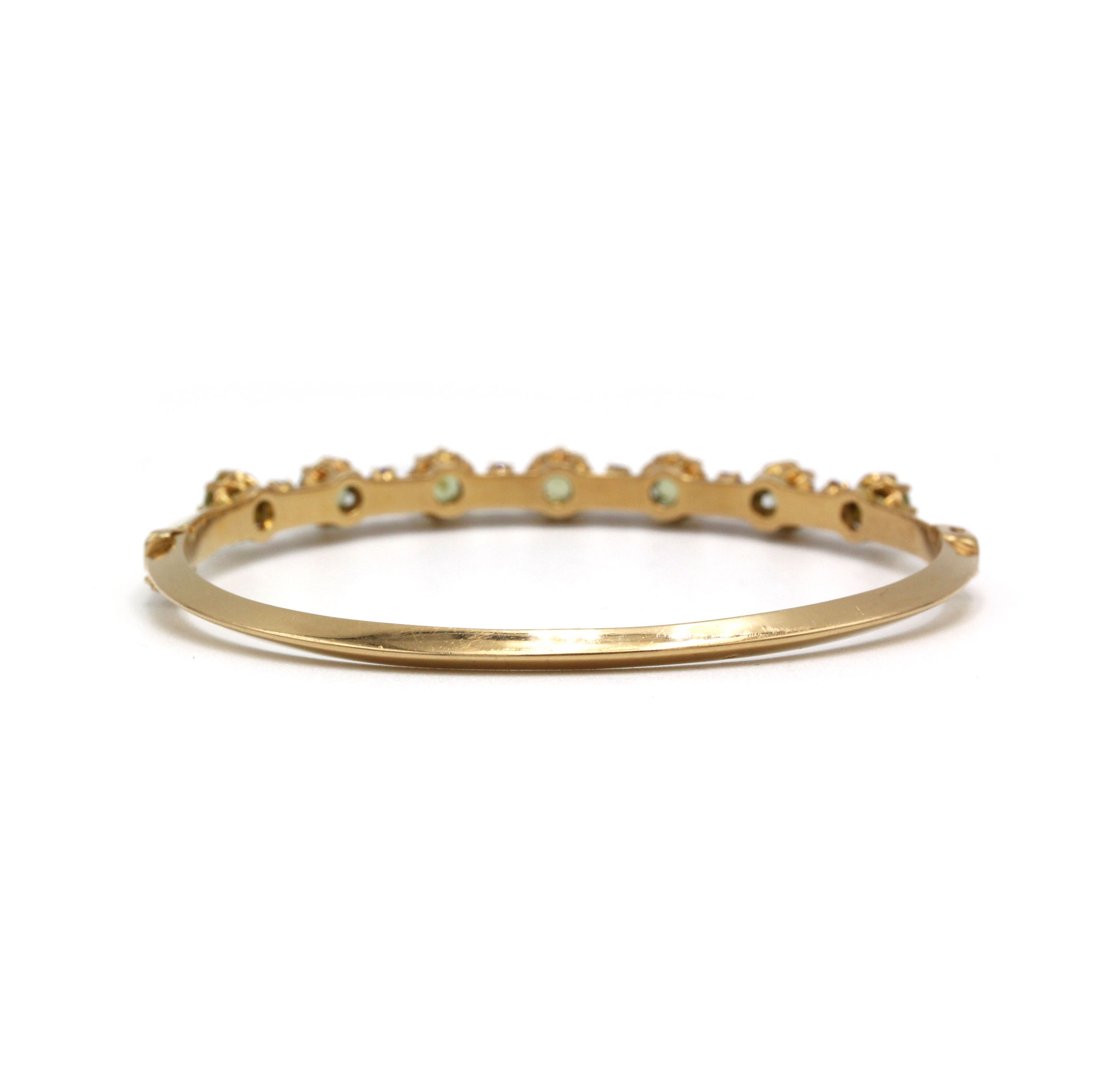Bracelet Rigide - Or, Péridots et Rubis