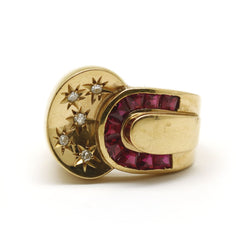 Bague Année 40 - Or et diamants