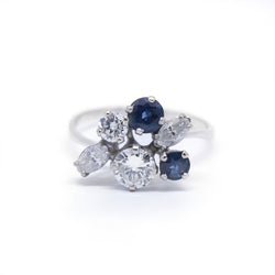 Bague - Or, Saphirs Et Diamants