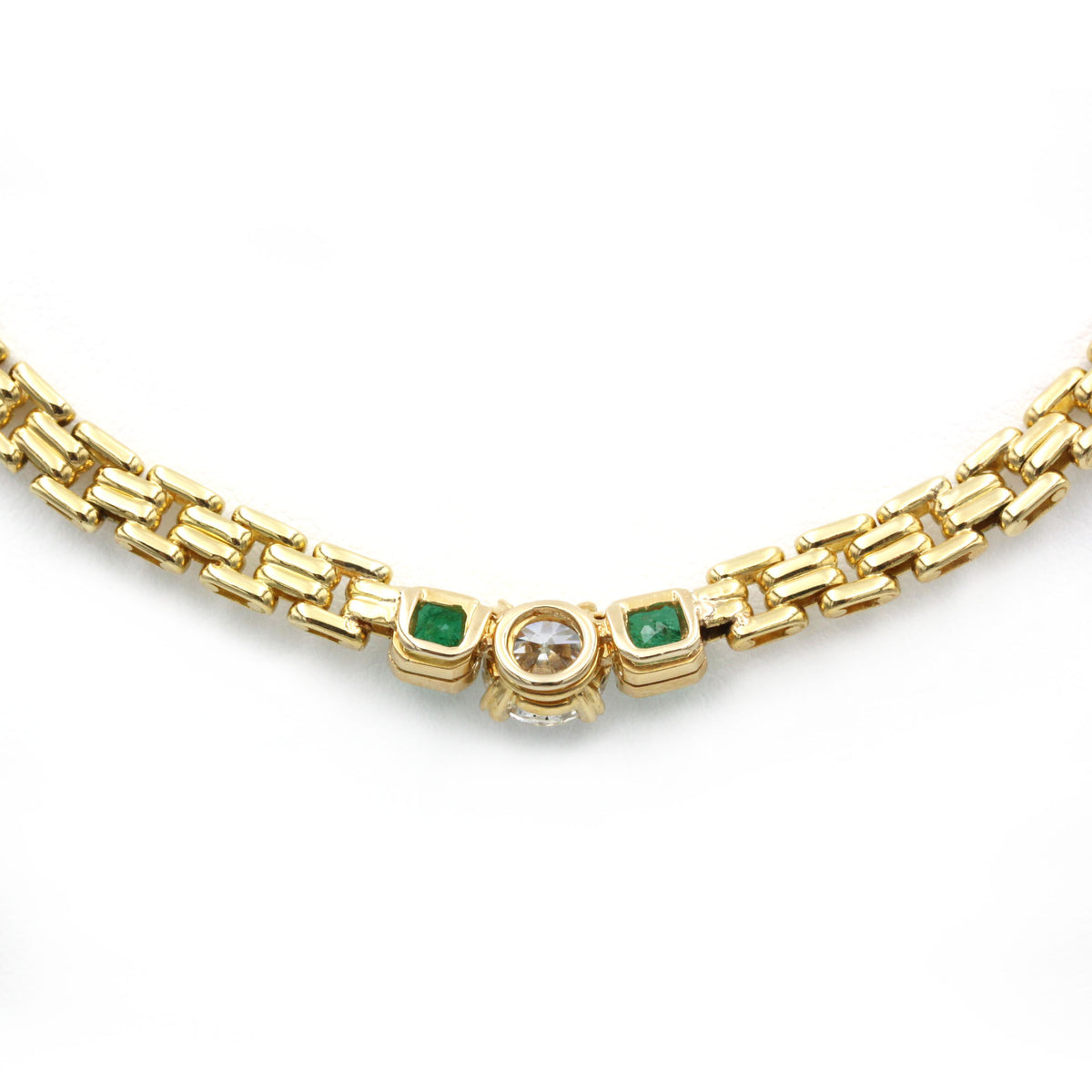 Collier Or, Diamant & Emeraudes - René KREISS