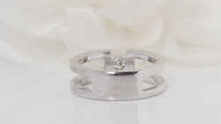 Bague en or blanc et diamant