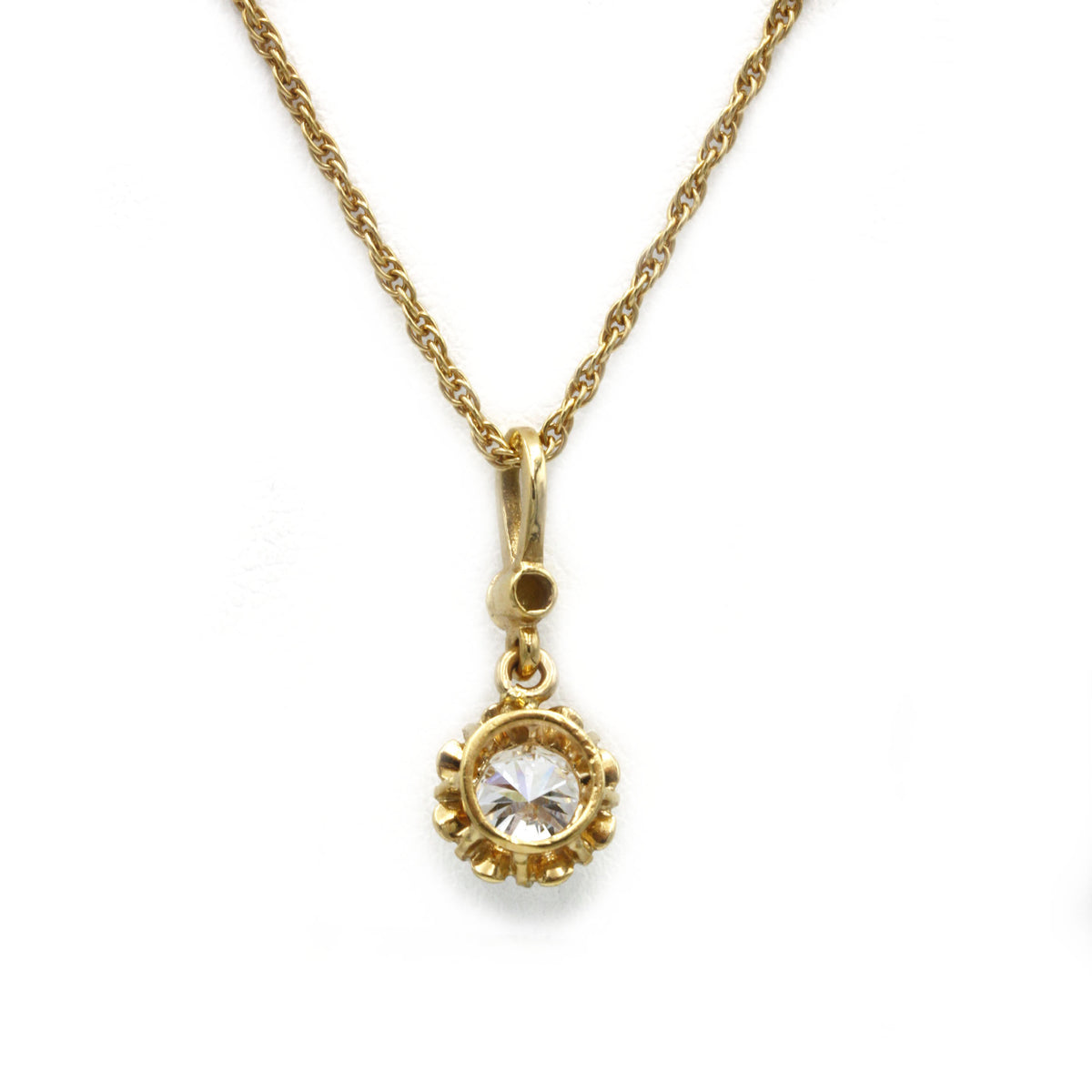 Collier Pendentif - Or Et Diamant