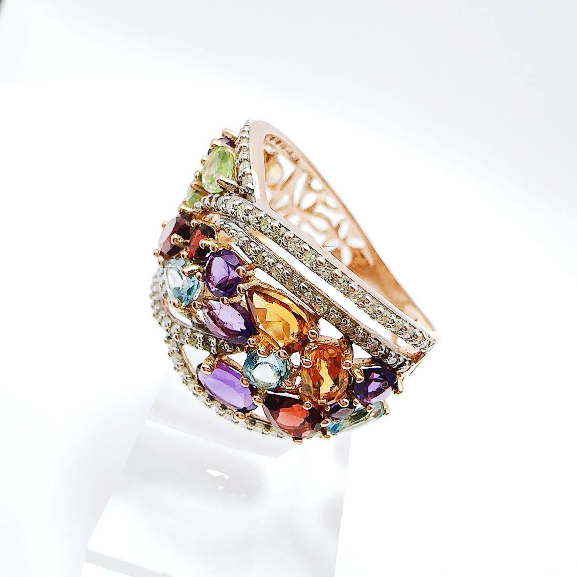 Bague Tutti Frutti en Or Rose, Diamants
