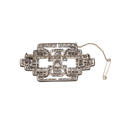 Broche Art Déco en diamants et platine