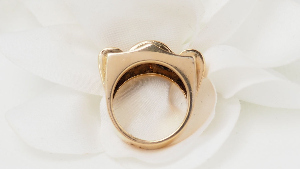 Bague Tank en or jaune et diamants