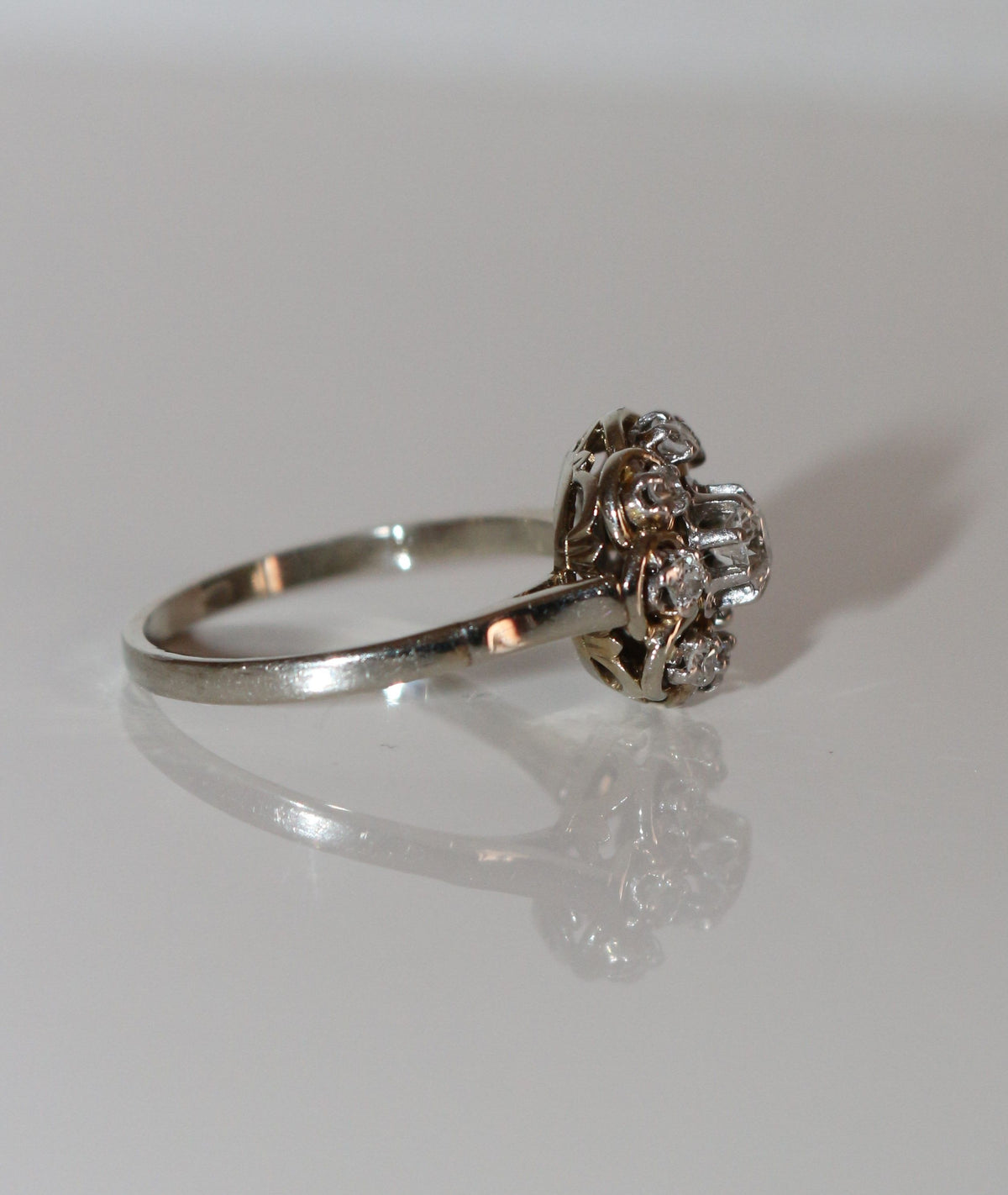 Bague Marguerite Diamants Or Blanc