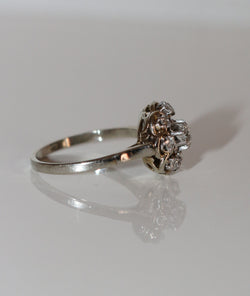 Bague Marguerite Diamants Or Blanc