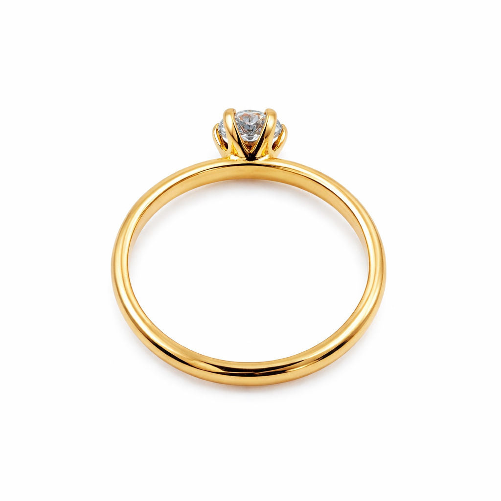 SOLITARIO EN ORO AMARILLO CON DIAMANTE NATURAL